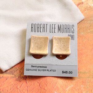Robert Lee Morris Gold Square Earrings Chic Style Elegant New